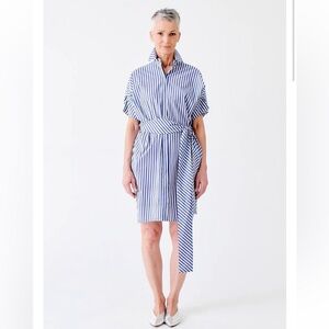 En Avance Wingate Bello Dress in Sky Blue Stripe Size 12/14
